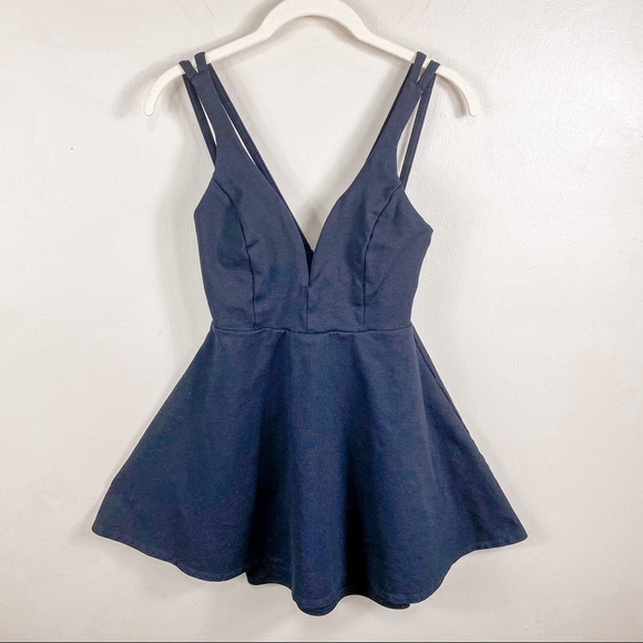 Lulu’s Black Fit n Flare Skater Mini Dress Medium - Picture 4 of 11